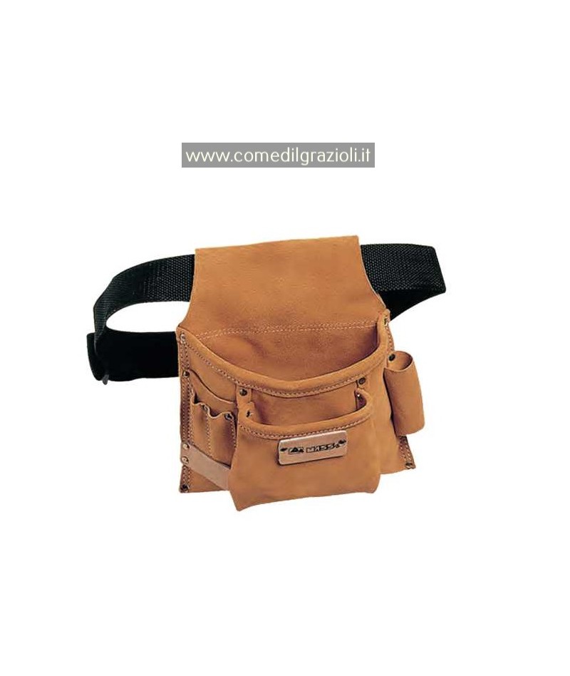 Borsa carpentiere in cuoio (pelle) crosta