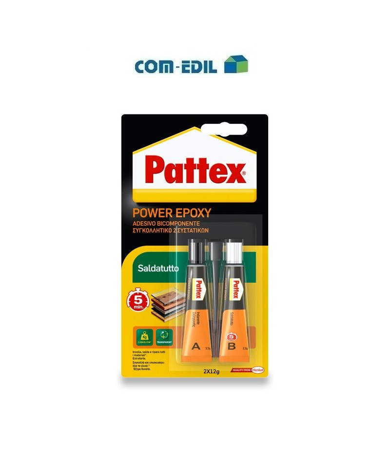 Pattex Power 'Saldatutto Mix' Bicomponente, Trasparente, Di Rapido Indurimento. Ideale Per La Saldatura Di Materiali Difficili Come Vetro, Porcellana, Ceramica, Metalli, Legno E Maggior Parte Delle Materie Plastiche