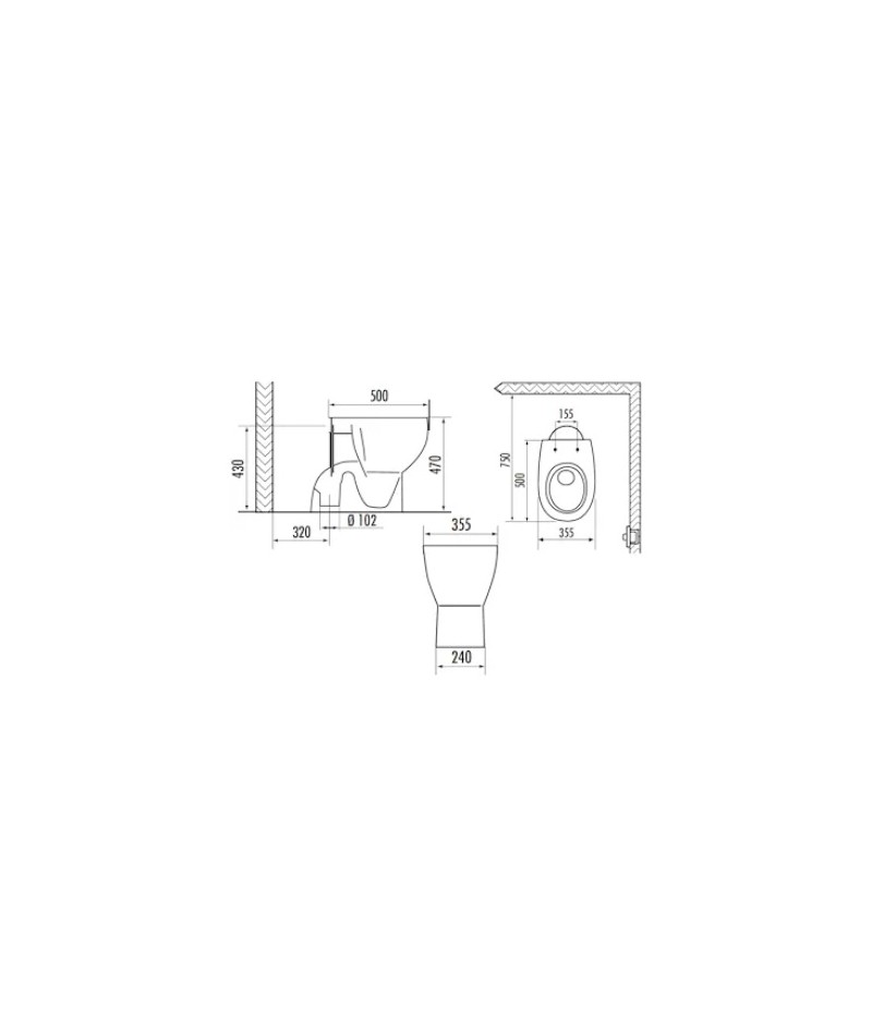 WC VASO TERZA ETA' h.47 cm....