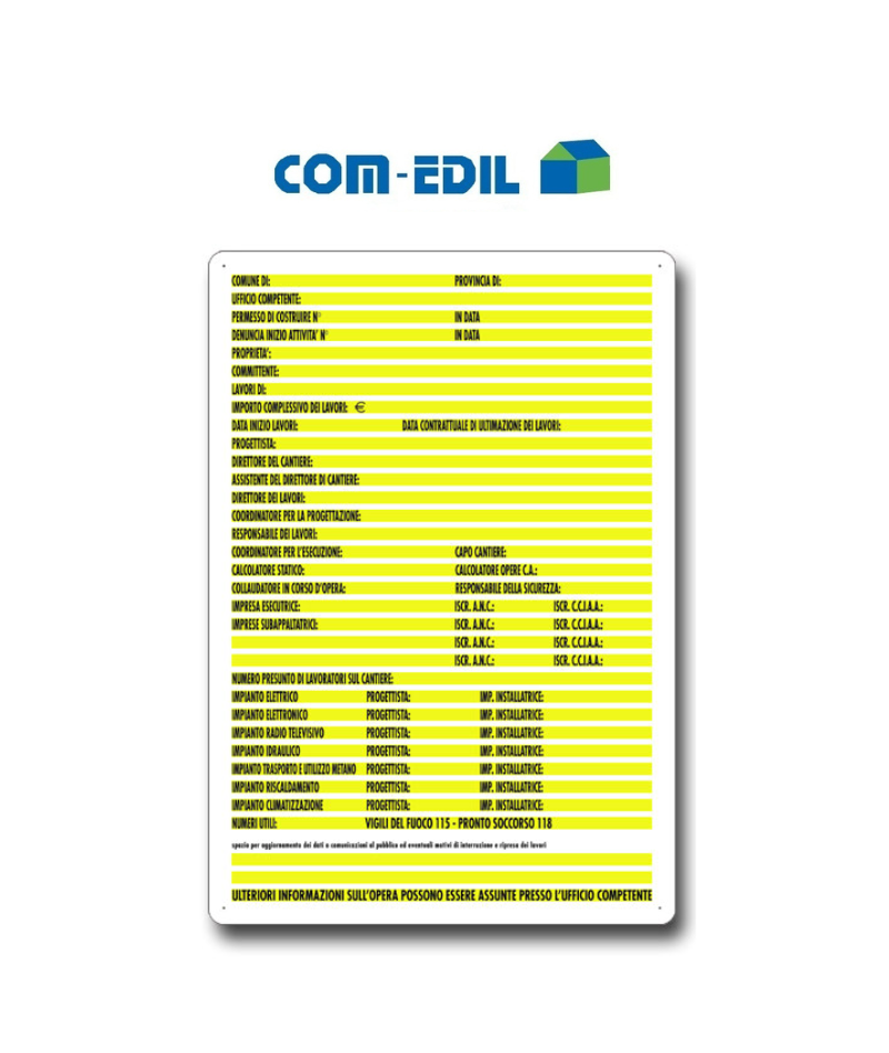 CARTELLO PER CANTIERE PER...