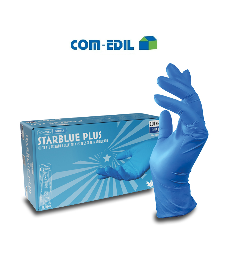 GUANTI IN NITRILE BLU TAGLIA S