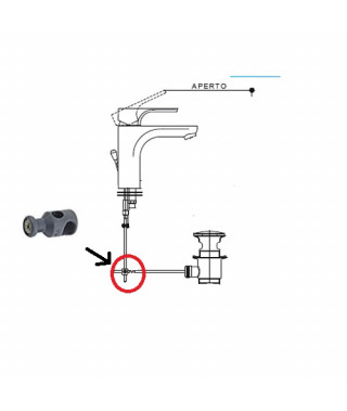 SNODO DI COLLEGAMENTO X ASTA SALTARELLO SOLLEVA TAPPO DA LAVANDINO O DA  BIDET GS RUBINETTERIE GNUTTI
