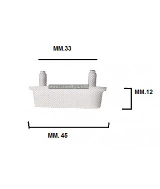 PARACOLPI UNIVERSALE CHIODATI IN NYLON PER SEDILE WC IN LEGNO 12 mm COLORE  BIANCO