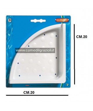 MENSOLA X DOCCIA ANGOLARE ADESIVA BIANCA IN PLASTICA cm.20x20